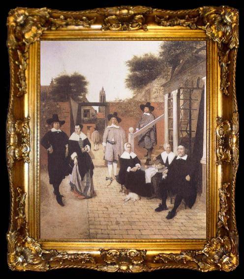 framed  Pieter de Hooch Dutch Family, ta009-2